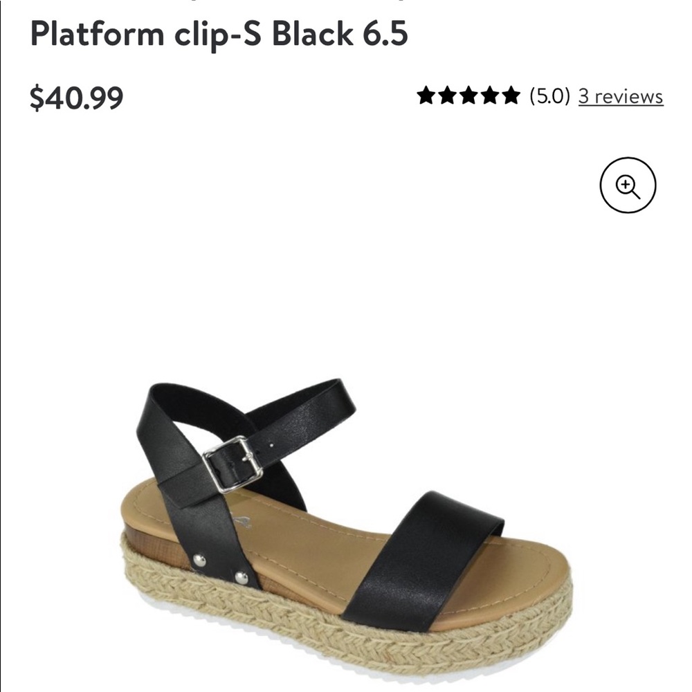 Soda Women Wedge Sandals Open Toe Ankle Strap Flatform Espadrilles Black 6.5